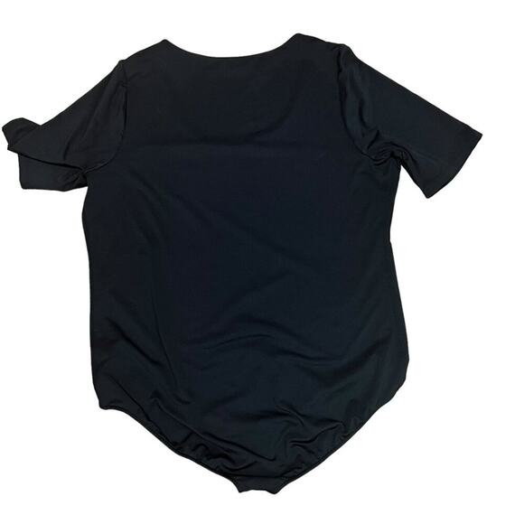 Lane Bryant Fitted Short-Sleeve Scoop Neck Bodysuit Black Womens Size 18/20 - Picture 6 of 6